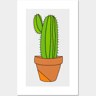 Cute Cactus Design #149: Saguaro Cactus In Terra-Cotta Pot Posters and Art